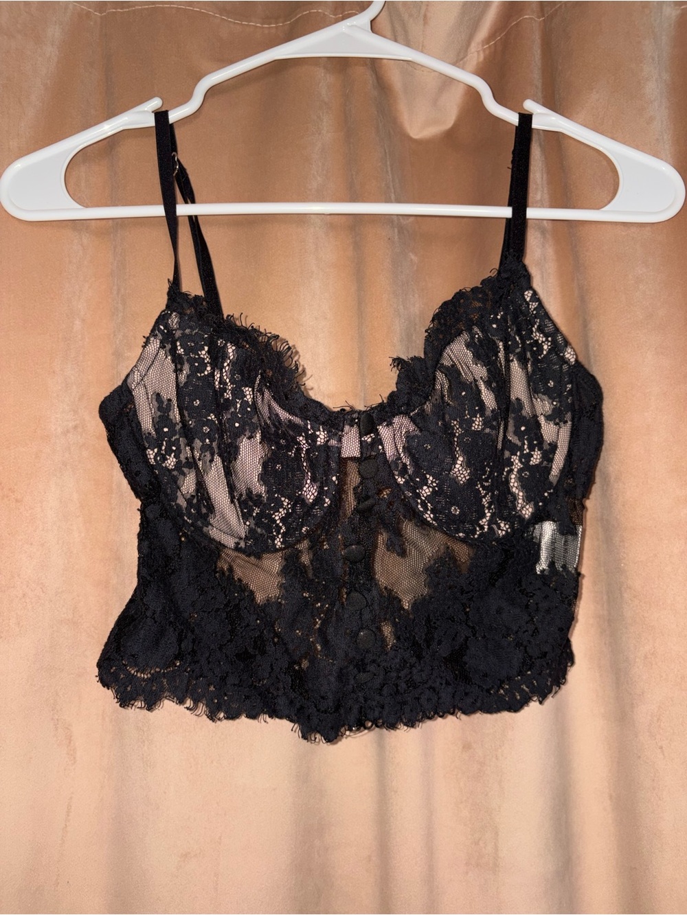 White Fox Boutique Black Lace Longline Bralette